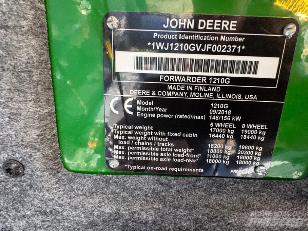 John Deere 1210 G 원목 포워더