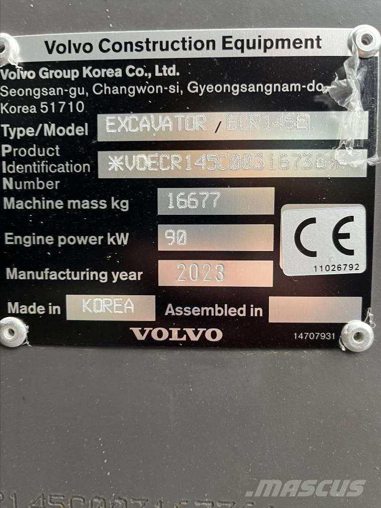 Volvo ECR 145 EL 대형 굴삭기 29톤 이상