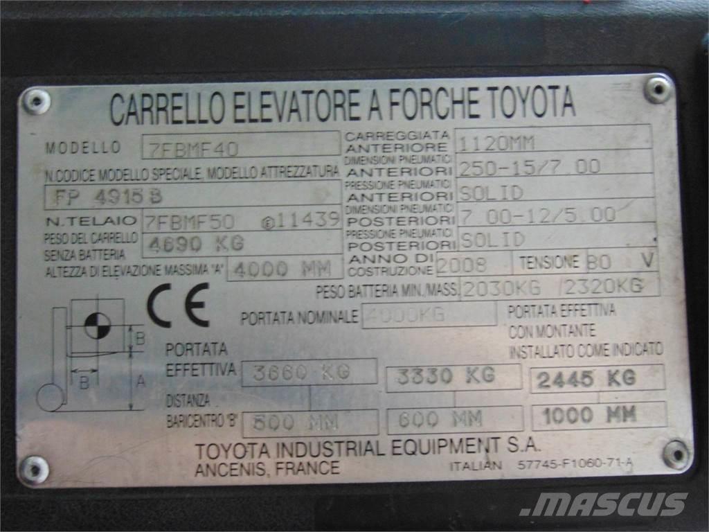 Toyota 7FBMF40 전동 지게차