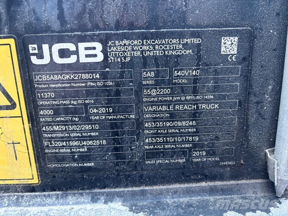 JCB 540V140 텔러 핸들러