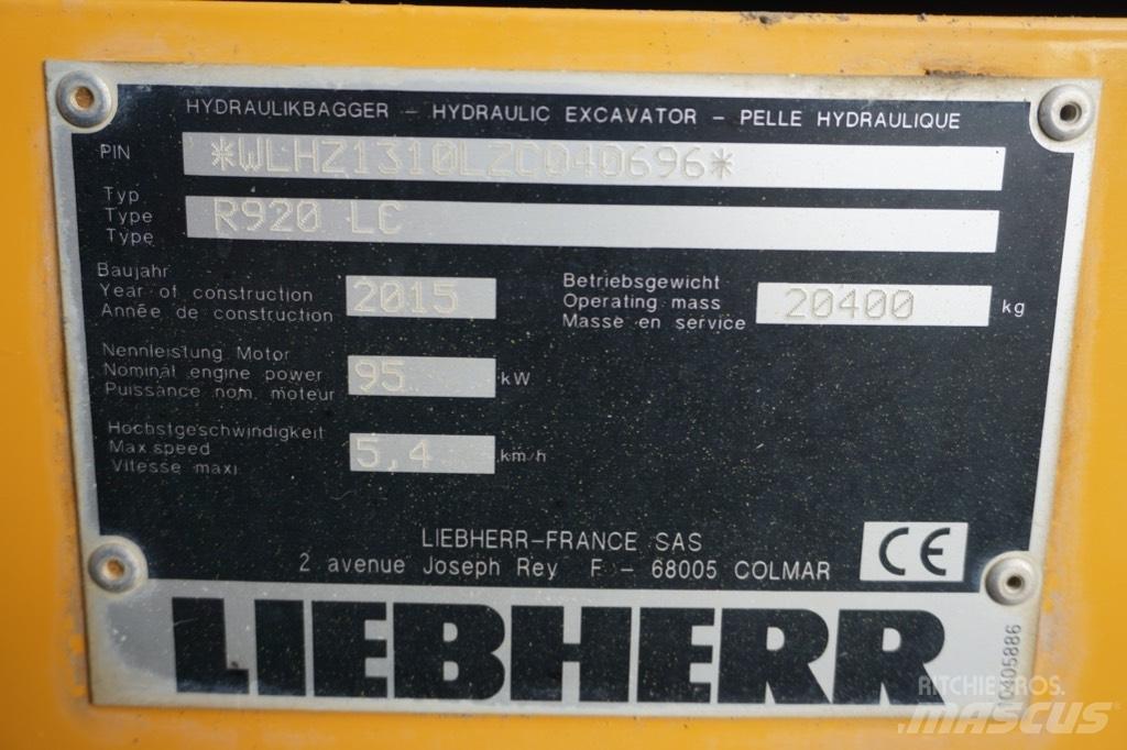 Liebherr R 920 LC 대형 굴삭기 29톤 이상