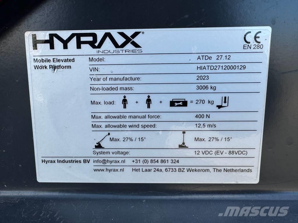 Hyrax ATDe 27.12 견인식 전동이동 리프트