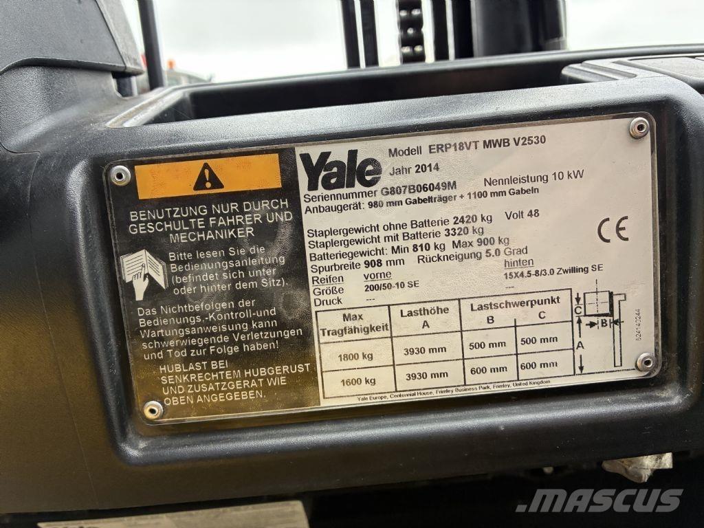 Yale ERP 18VT 전동 지게차