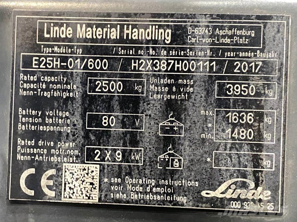 Linde E25H-01/600 전동 지게차