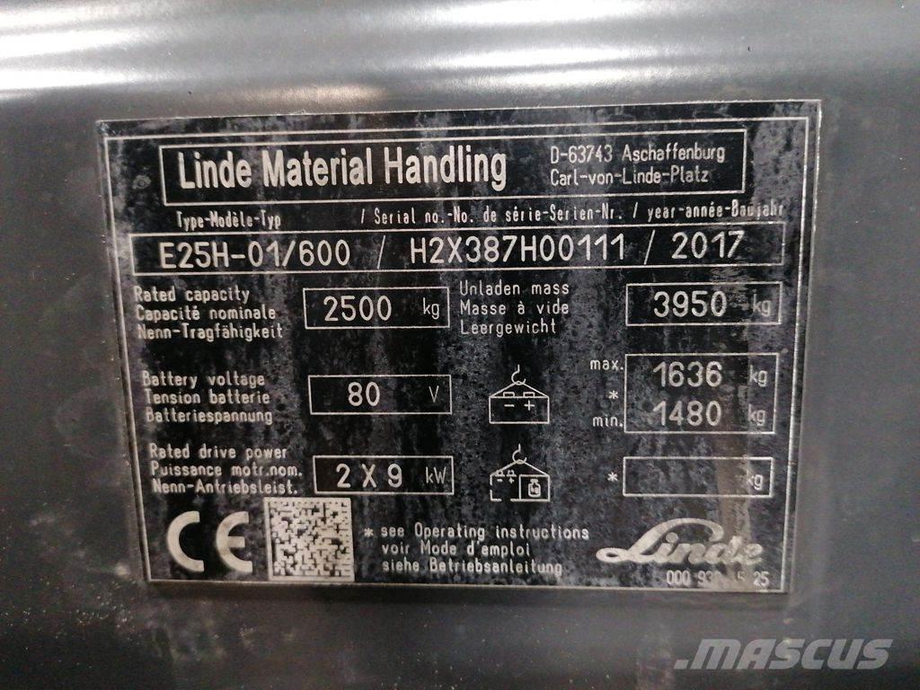 Linde E25H-01/600 전동 지게차