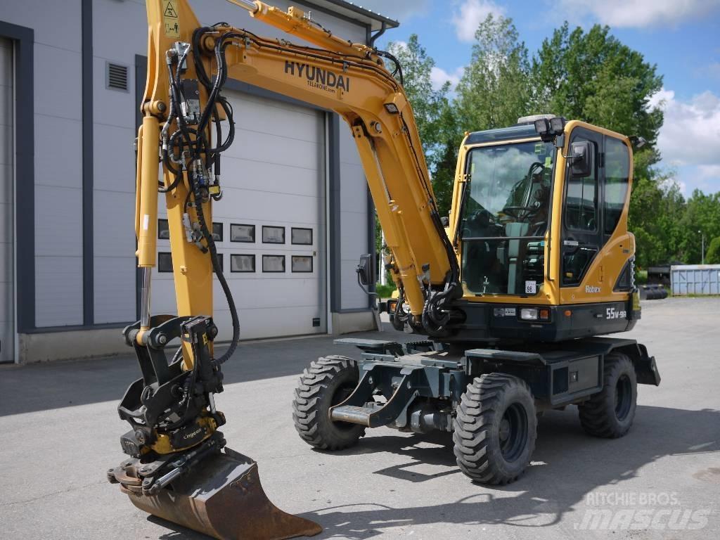 Hyundai R 55W-9A  휠 굴삭기