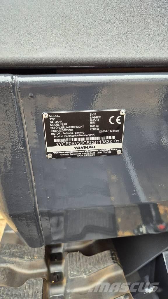 Yanmar SV26 Advance 소형 굴삭기 7톤 미만
