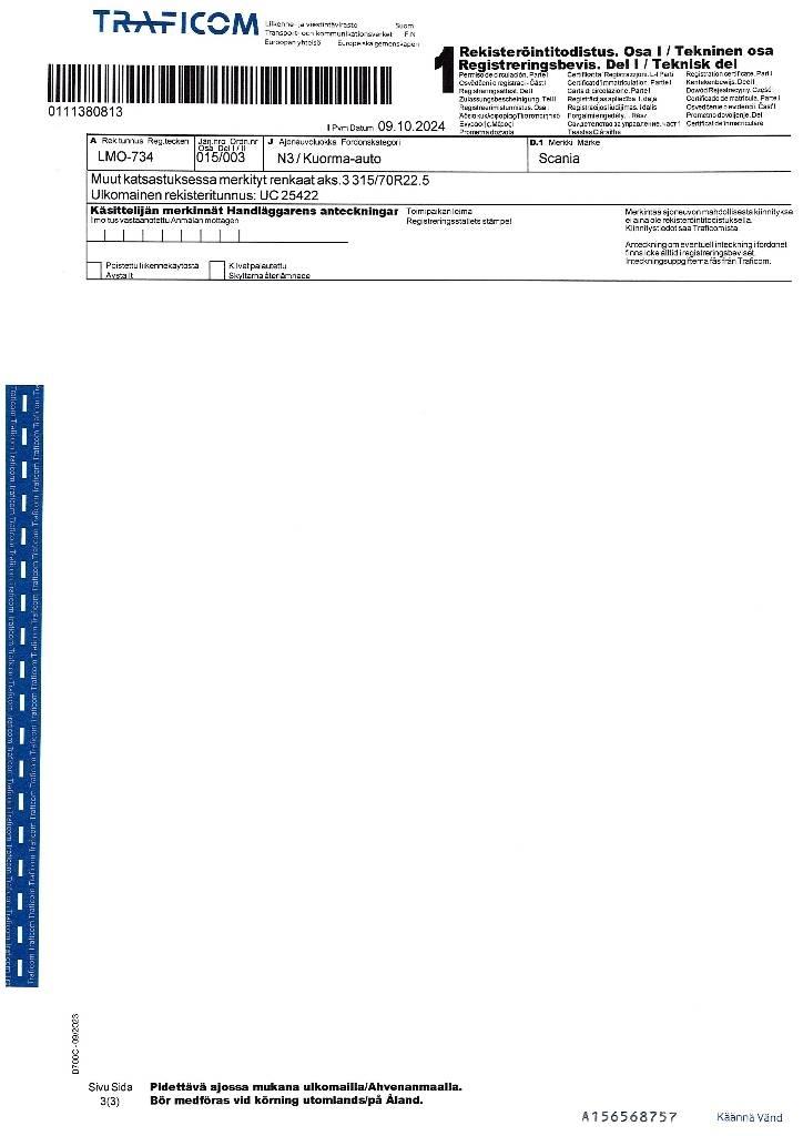 Scania R 560 플랫베드/드롭사이드 트럭