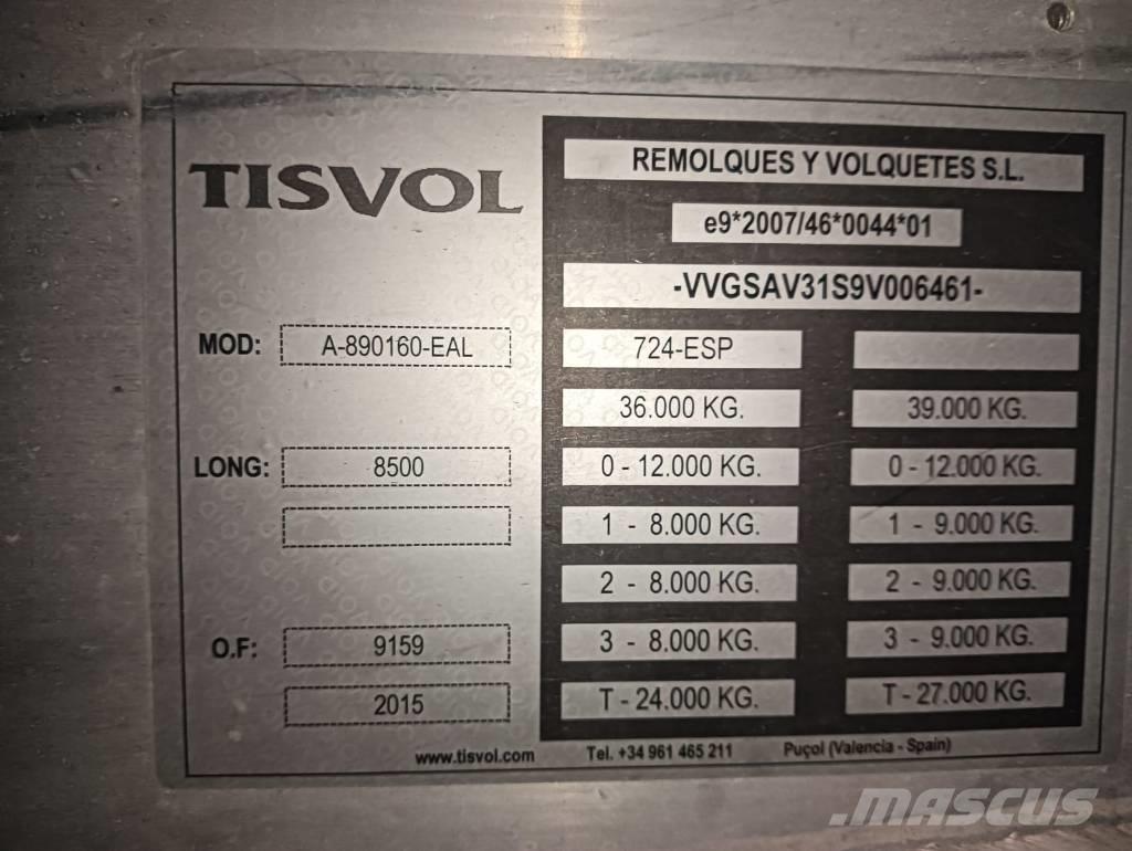  Tisvol A-890160-EAL 티퍼 세미 트레일러
