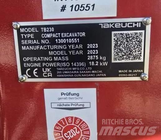 Takeuchi TB 230 소형 굴삭기 7톤 미만