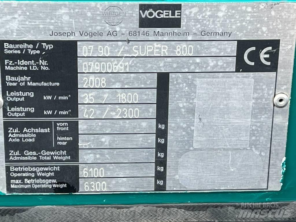 Vögele Super 800 아스팔트 포장장비