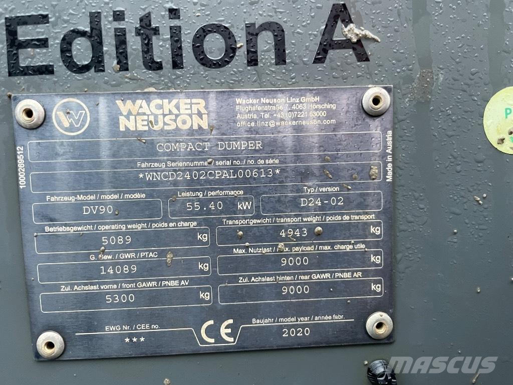 Wacker Neuson DV 90 건설현장 덤프트럭