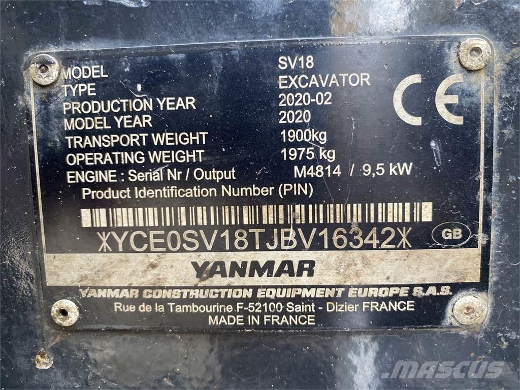 Yanmar SV18  휠 굴삭기