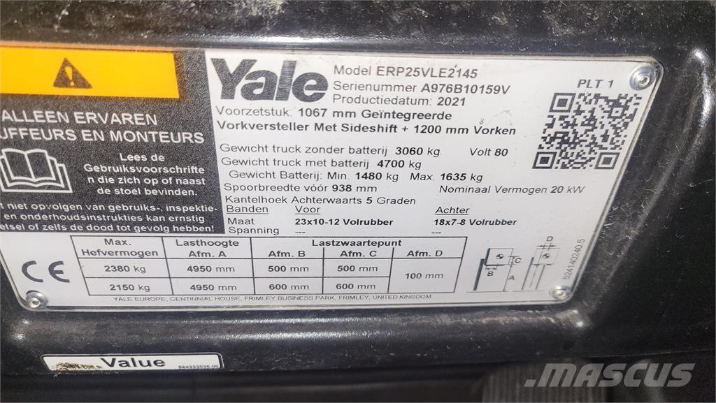 Yale ERP25VL 2021 전동 지게차
