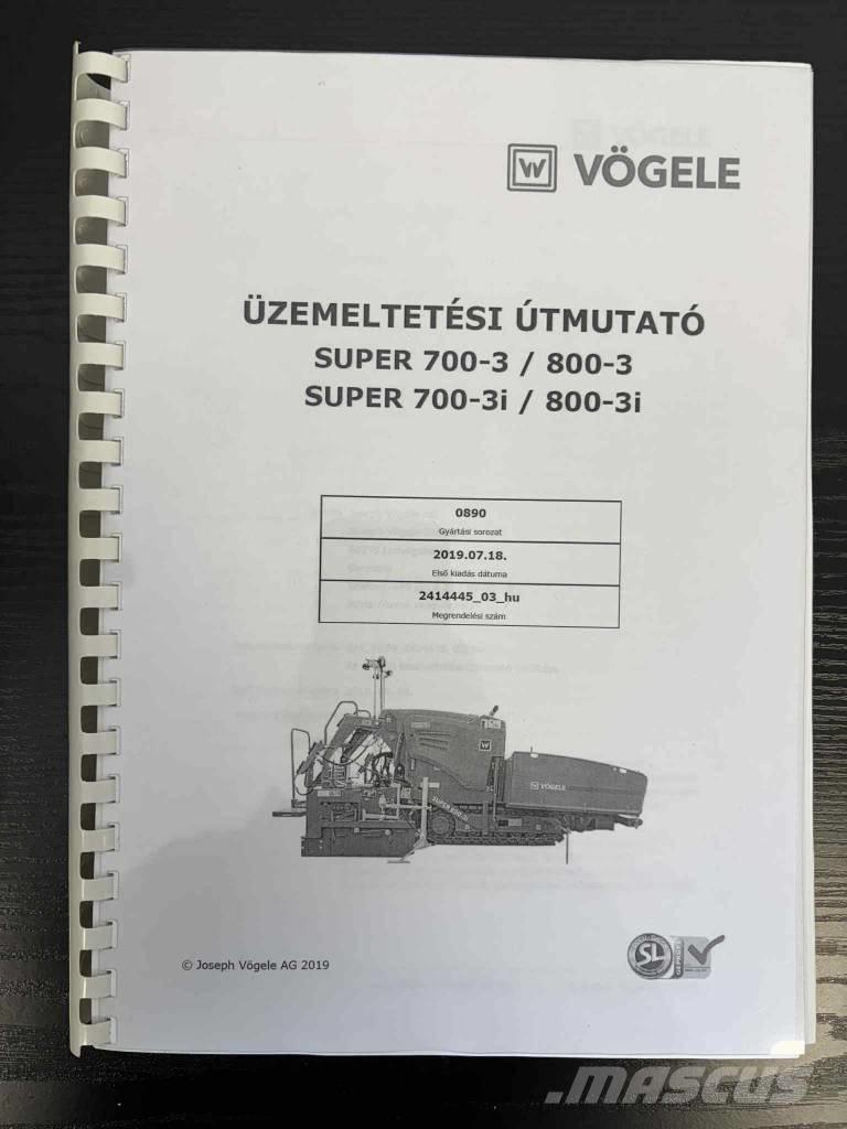 Vögele Super 800-3i 아스팔트 포장장비