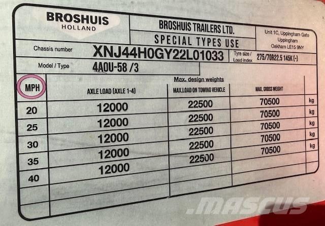 Broshuis 4A0U-58 / 3 기타 트레일러