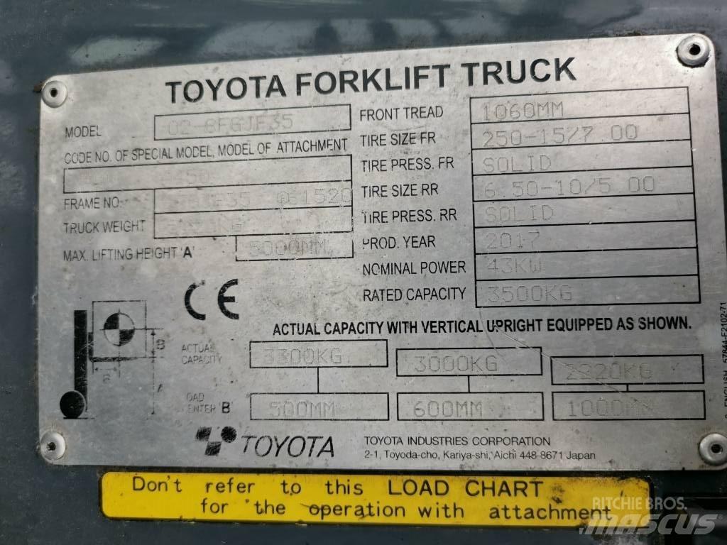 Toyota 02-8FGJF35 LPG 지게차