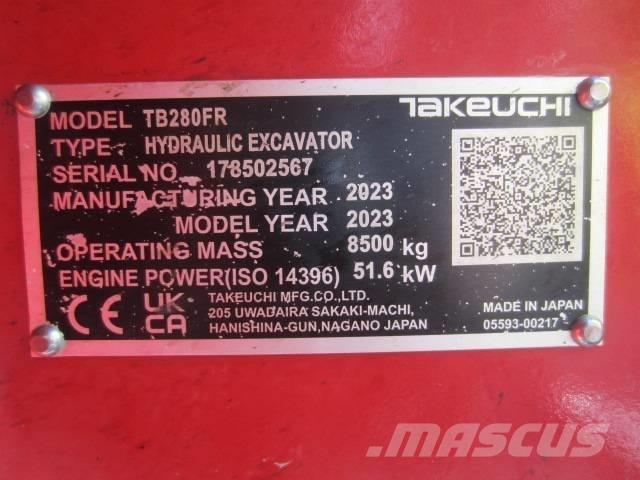 Takeuchi TB 280 FR 중형굴삭기 7톤-28톤