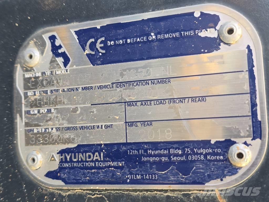 Hyundai HX 330 NL 대형 굴삭기 29톤 이상