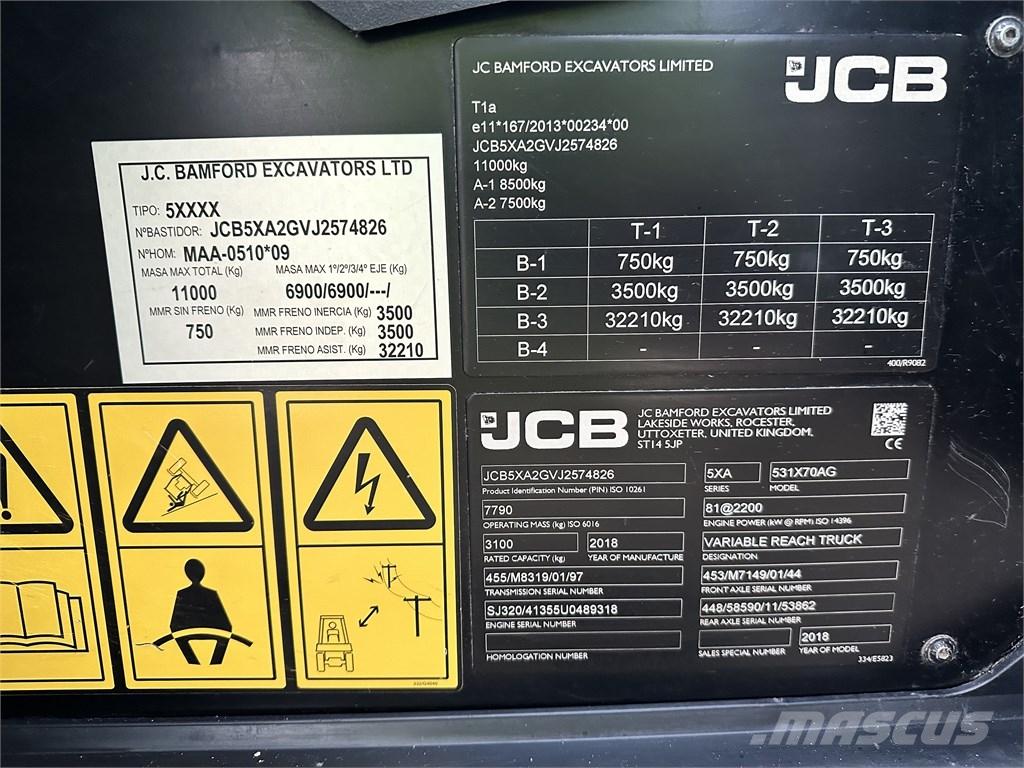 JCB 531-70 Agri 농업용 텔레 핸들러