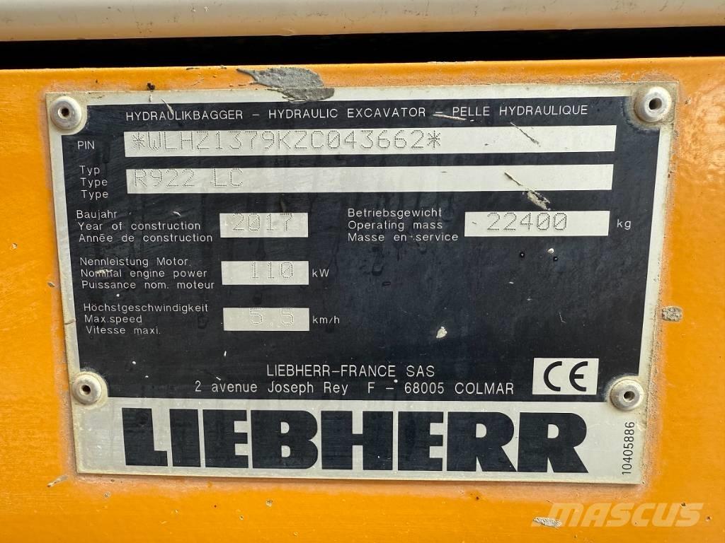 Liebherr R 922 LC 대형 굴삭기 29톤 이상