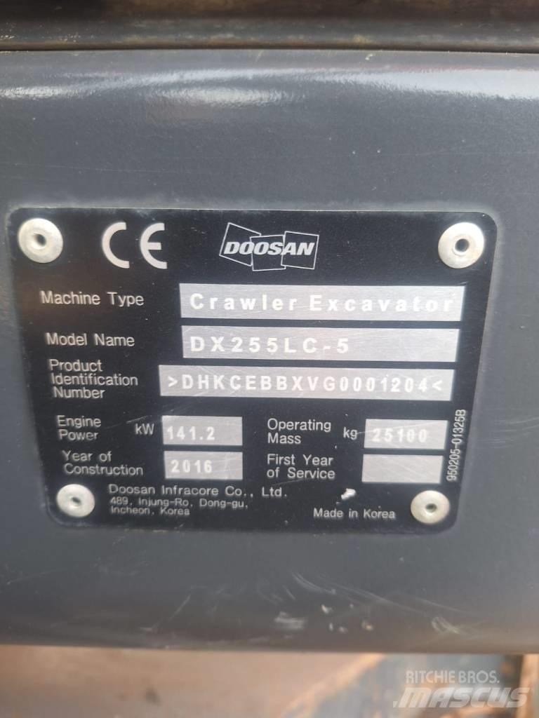 Doosan DX 255 LC-5 대형 굴삭기 29톤 이상