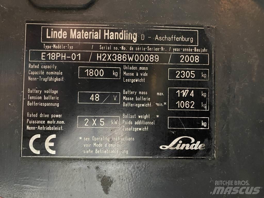 Linde E18PH-01 전동 지게차