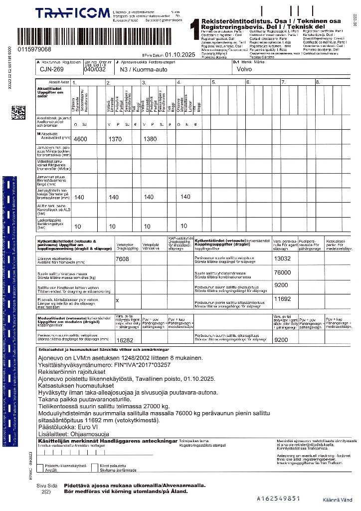 Volvo FH 16 750 목재 트럭