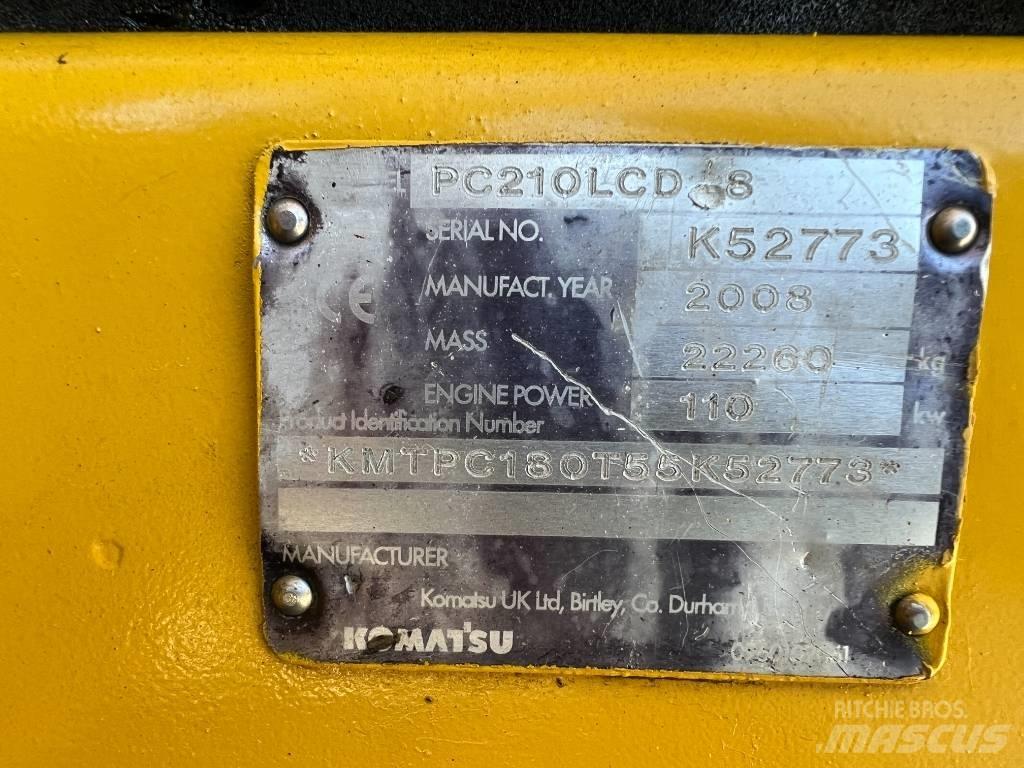 Komatsu PC 210 LCD-8 대형 굴삭기 29톤 이상