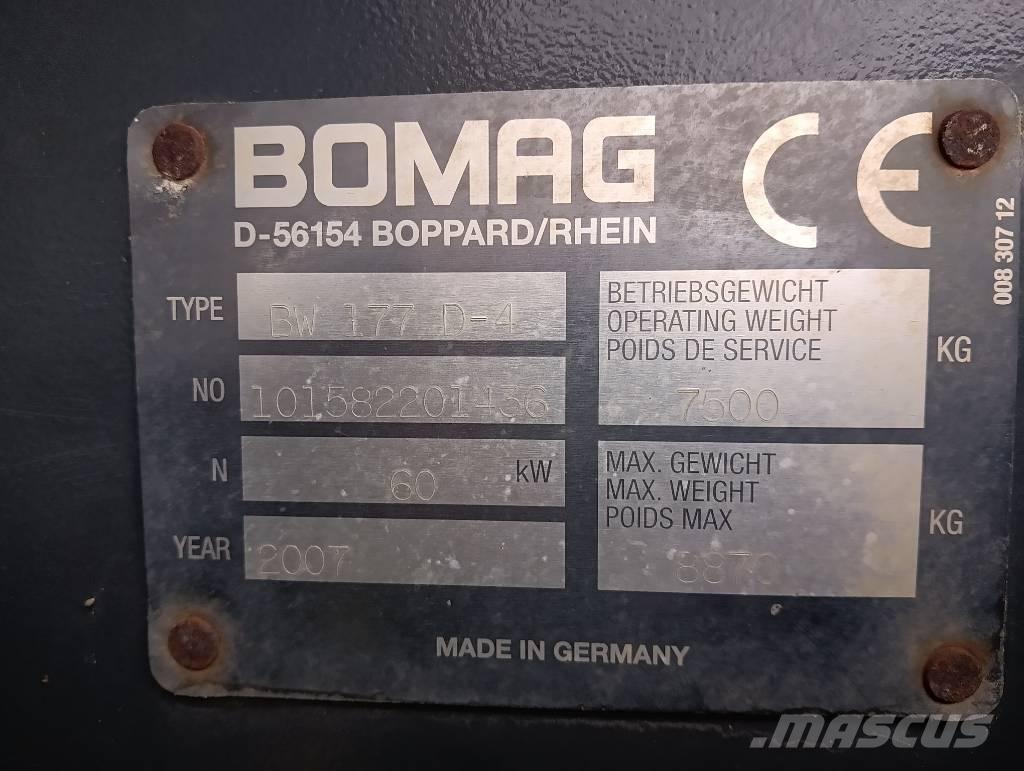 Bomag 177 D4 싱글 드럼 롤러