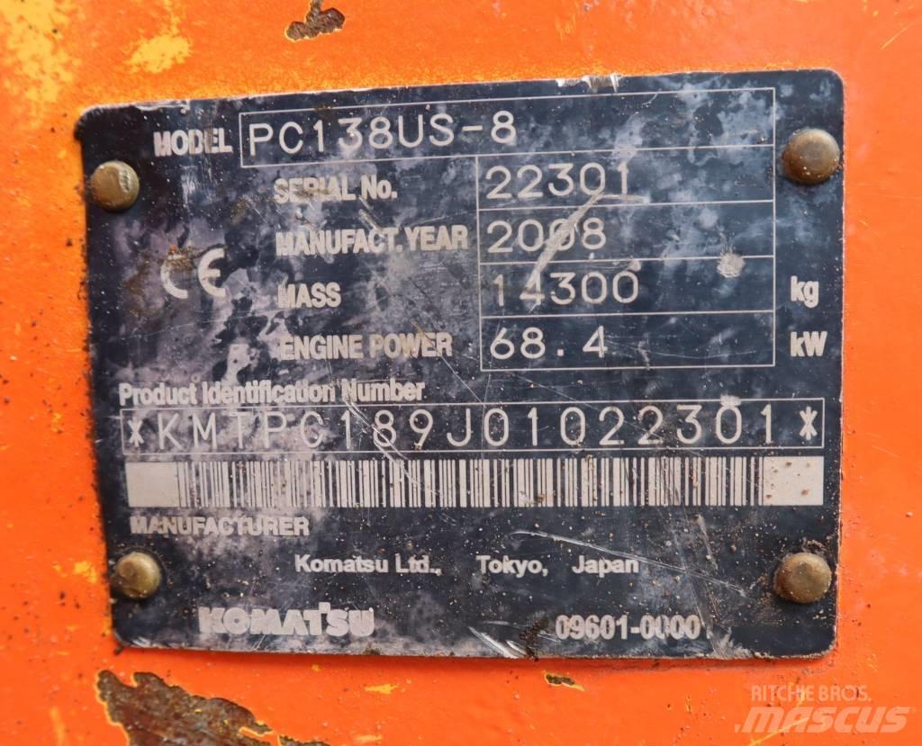 Komatsu PC138US-8 대형 굴삭기 29톤 이상