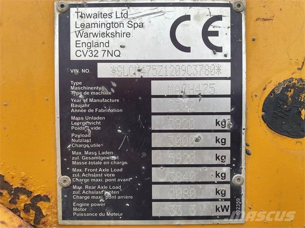 Thwaites 3 ton 건설현장 덤프트럭