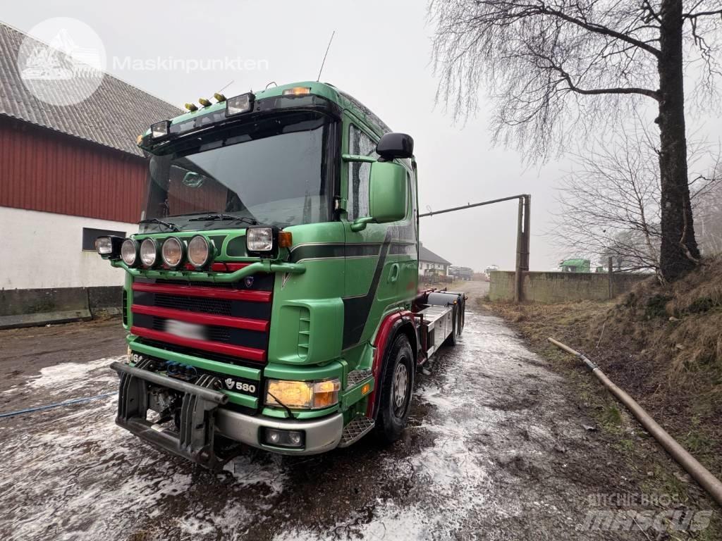 Scania R 164-580 훅 리프트 트럭