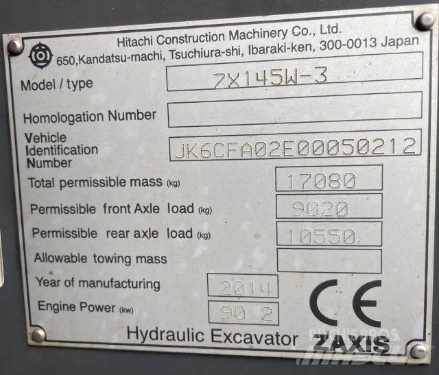 Hitachi ZX 145W-3  휠 굴삭기