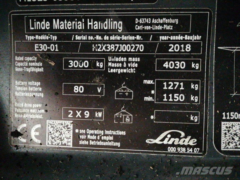 Linde E30-01 전동 지게차