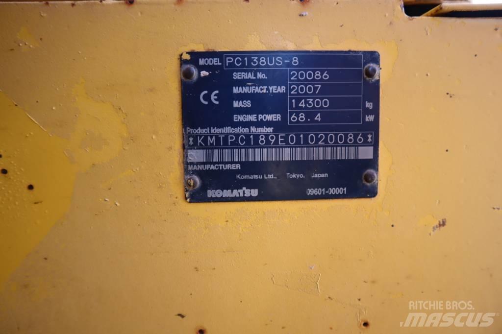 Komatsu PC138US-8 대형 굴삭기 29톤 이상
