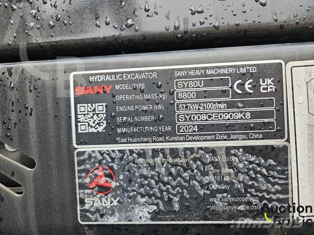 Sany SY80U 중형굴삭기 7톤-28톤