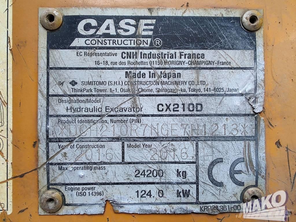 CASE CX 210 D 대형 굴삭기 29톤 이상