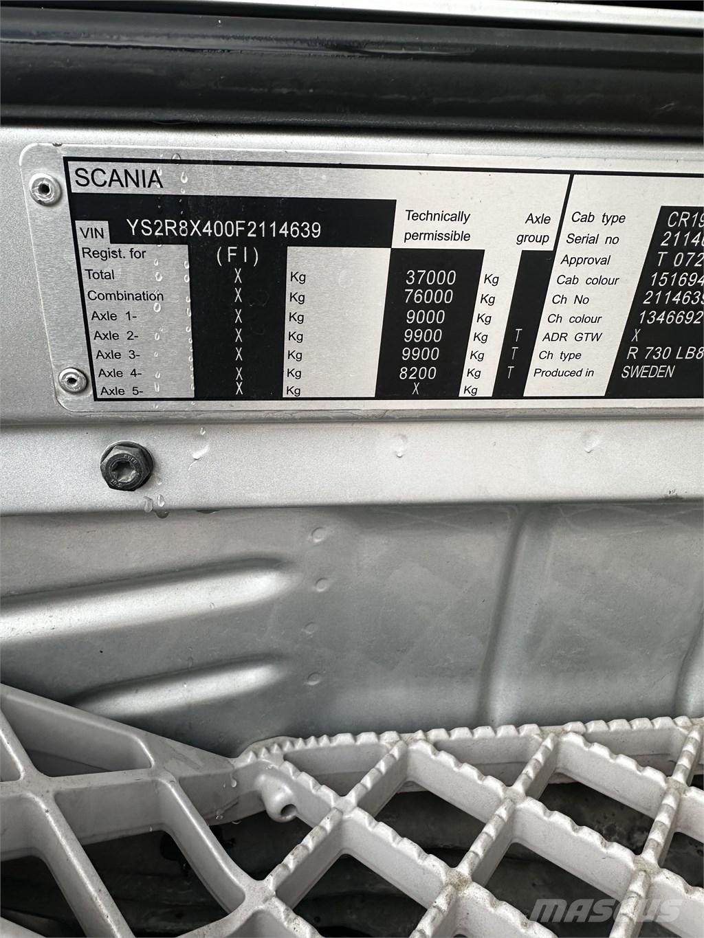 Scania R 730 탑차 트럭