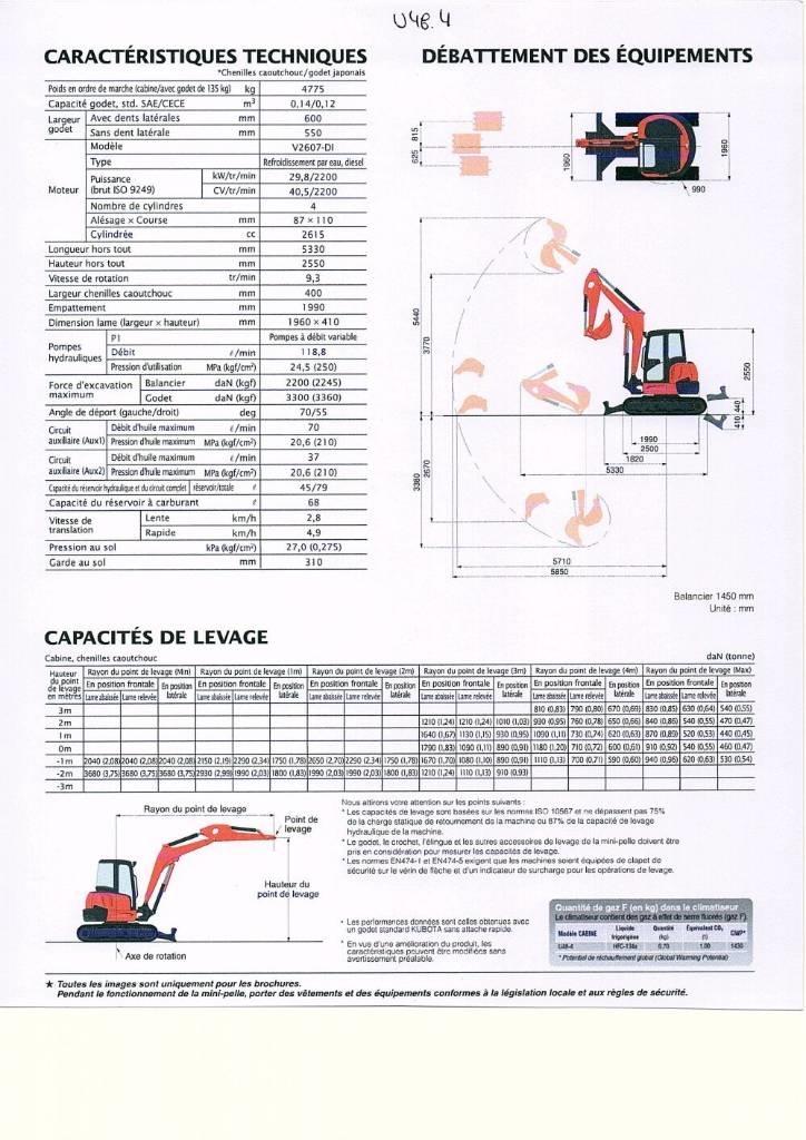 Kubota U 48-4 소형 굴삭기 7톤 미만