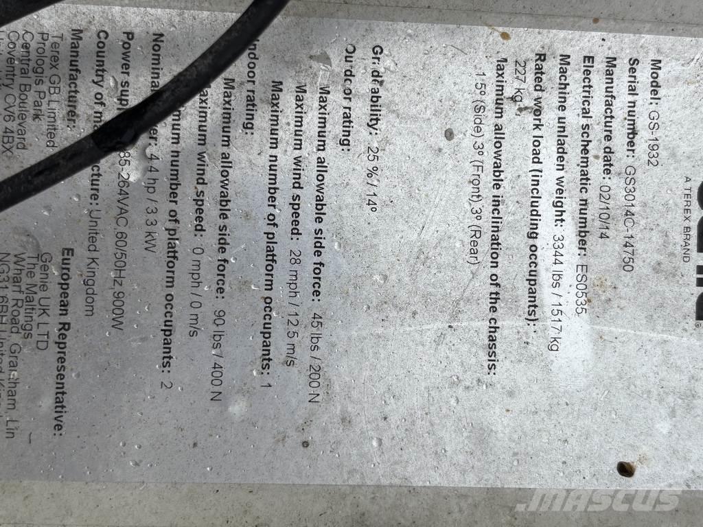 Genie 1932 가위형 리프트