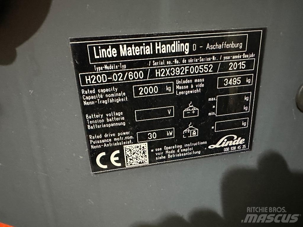 Linde H20D-02 디젤 지게차