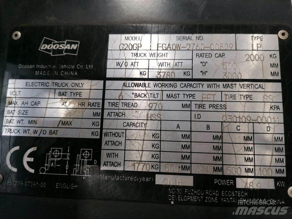 Doosan G20GP LPG 지게차
