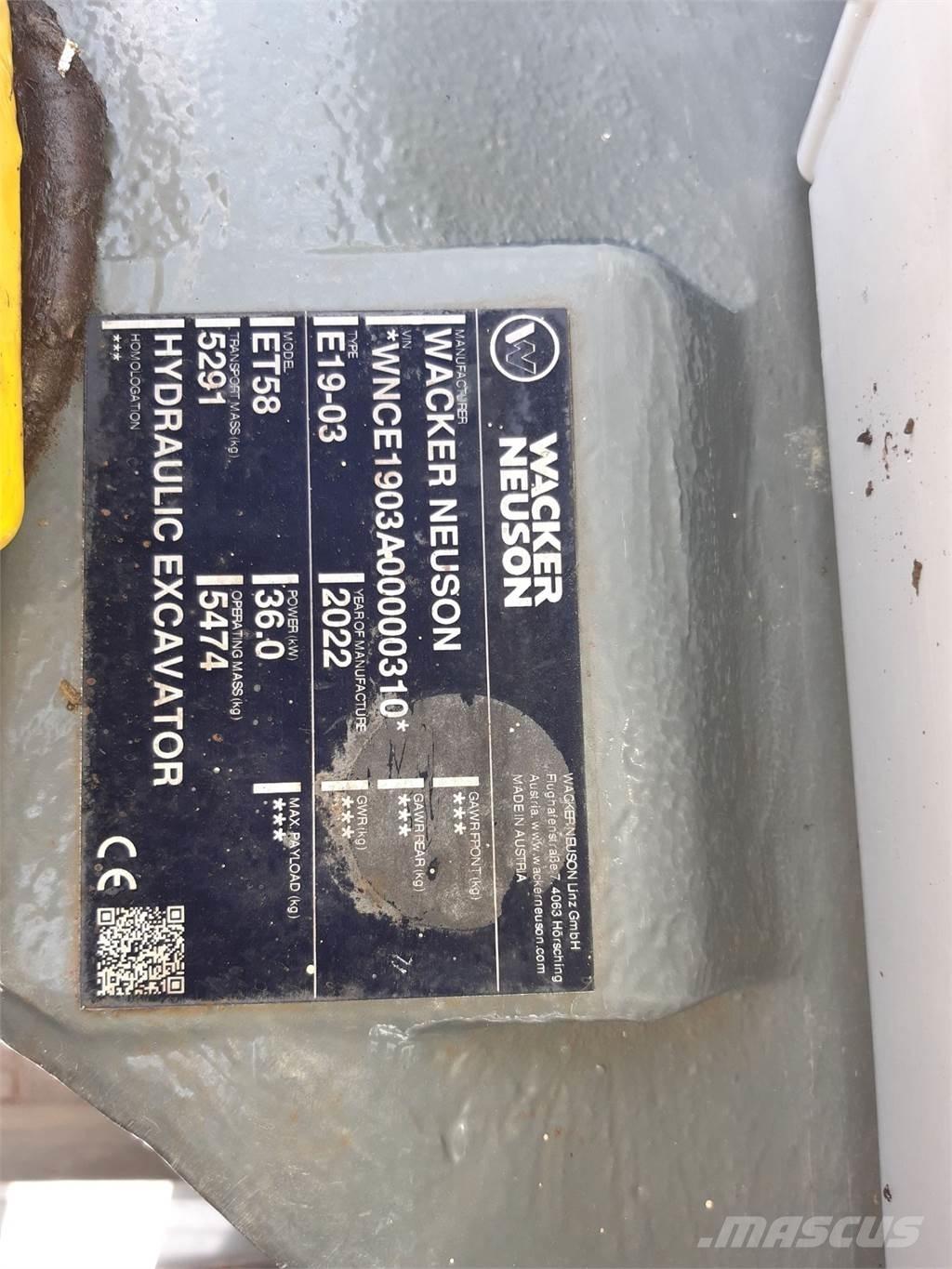 Wacker Neuson ET58 대형 굴삭기 29톤 이상