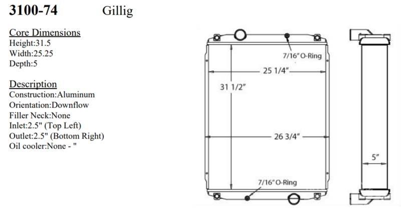 Gillig Bus 라디에이터