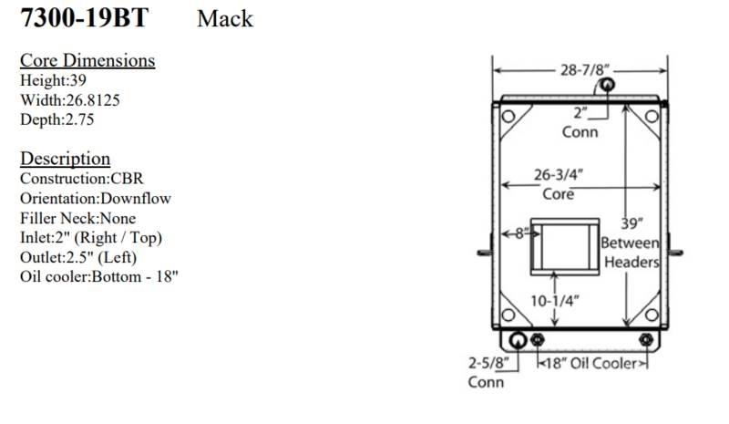 Mack LE 라디에이터