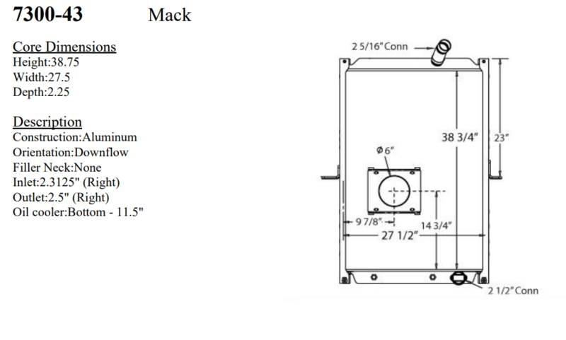 Mack MRU 라디에이터