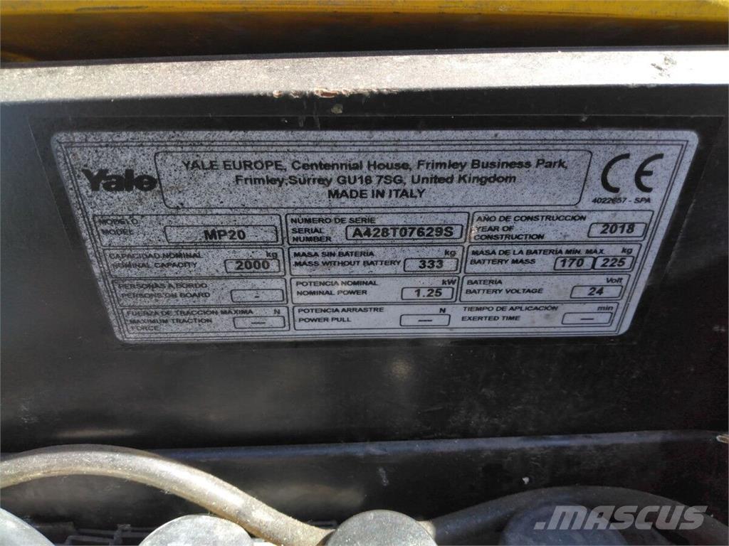 Yale MP20 경량 리프터