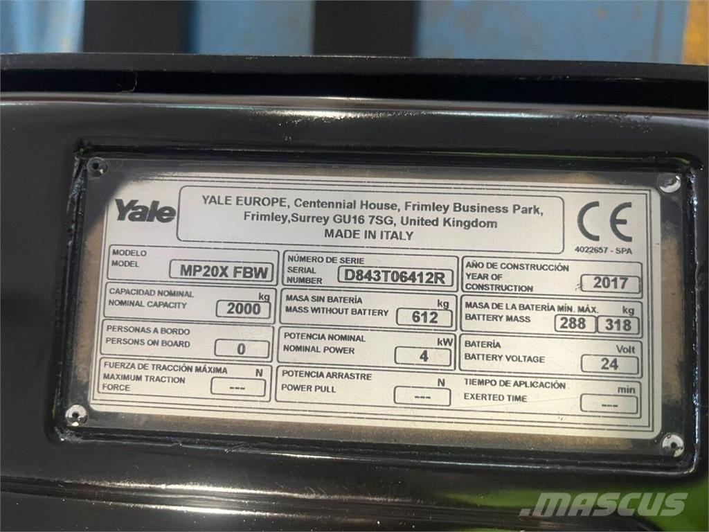 Yale MP20X 자재 장비 - 기타