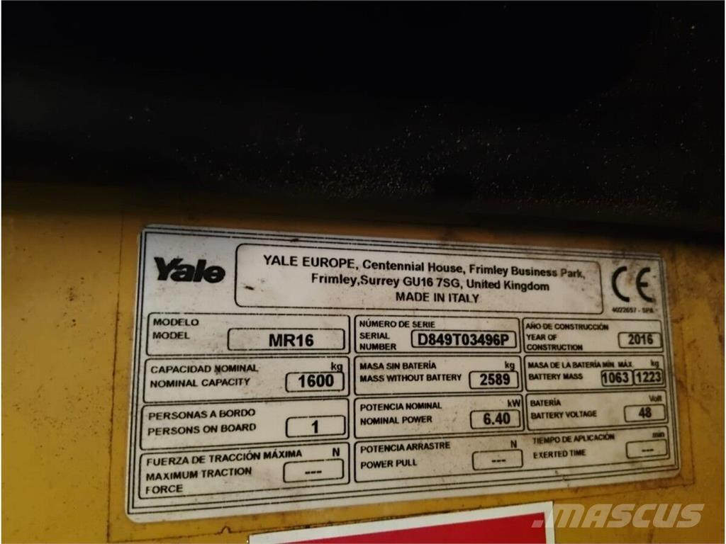 Yale MR16 자재 장비 - 기타